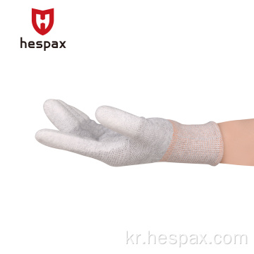 Hespax PU Fingertips 코팅 터치 스크린 작업 장갑